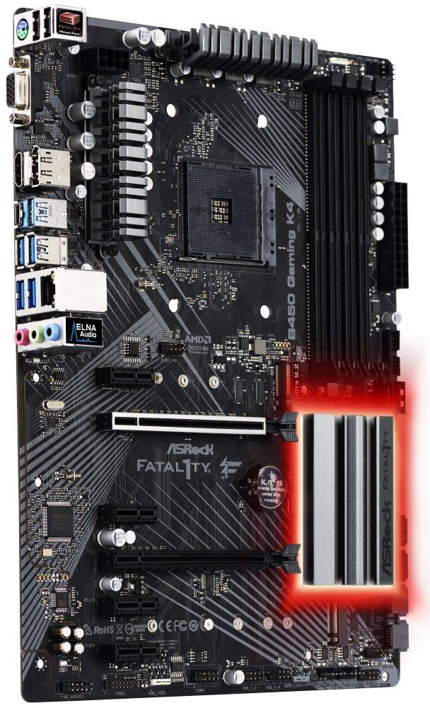 ASRock Fatal1ty B450 Gaming K4 / AM4 / 4x DDR4 DIMM / DP / HDMI / VGA / M.2 / USB-C / ATX