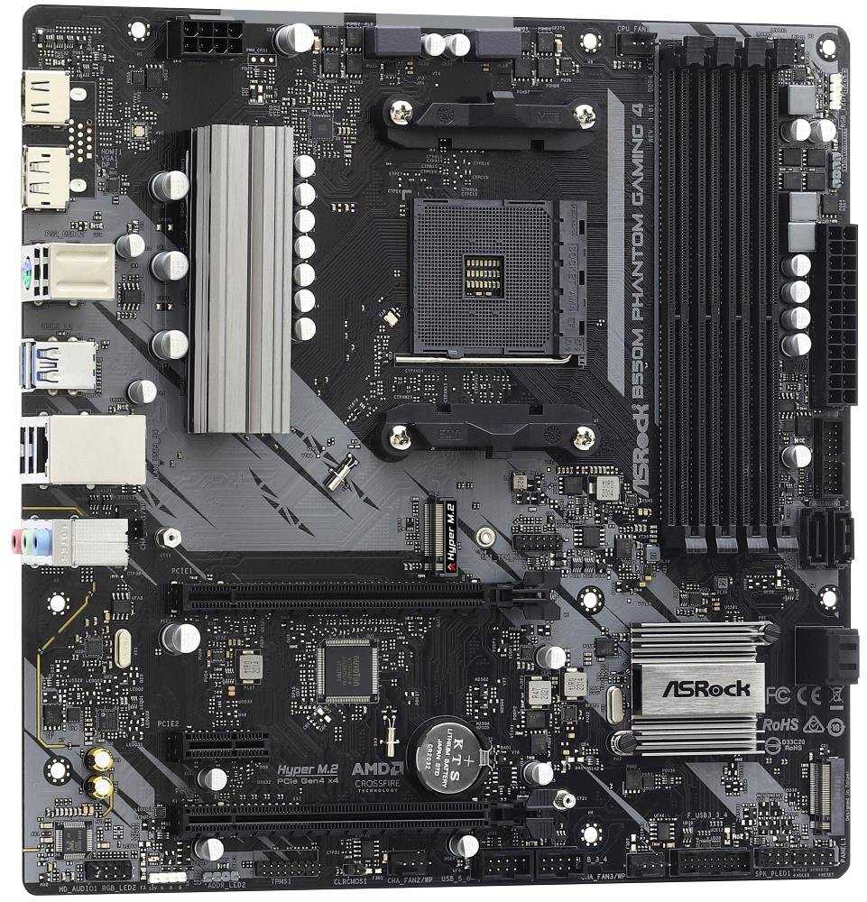 ASRock B550M Phantom Gaming 4 / AMD B550 / AM4 / 4x DDR4 DIMM / HDMI / DP / 2x M.2 / mATX