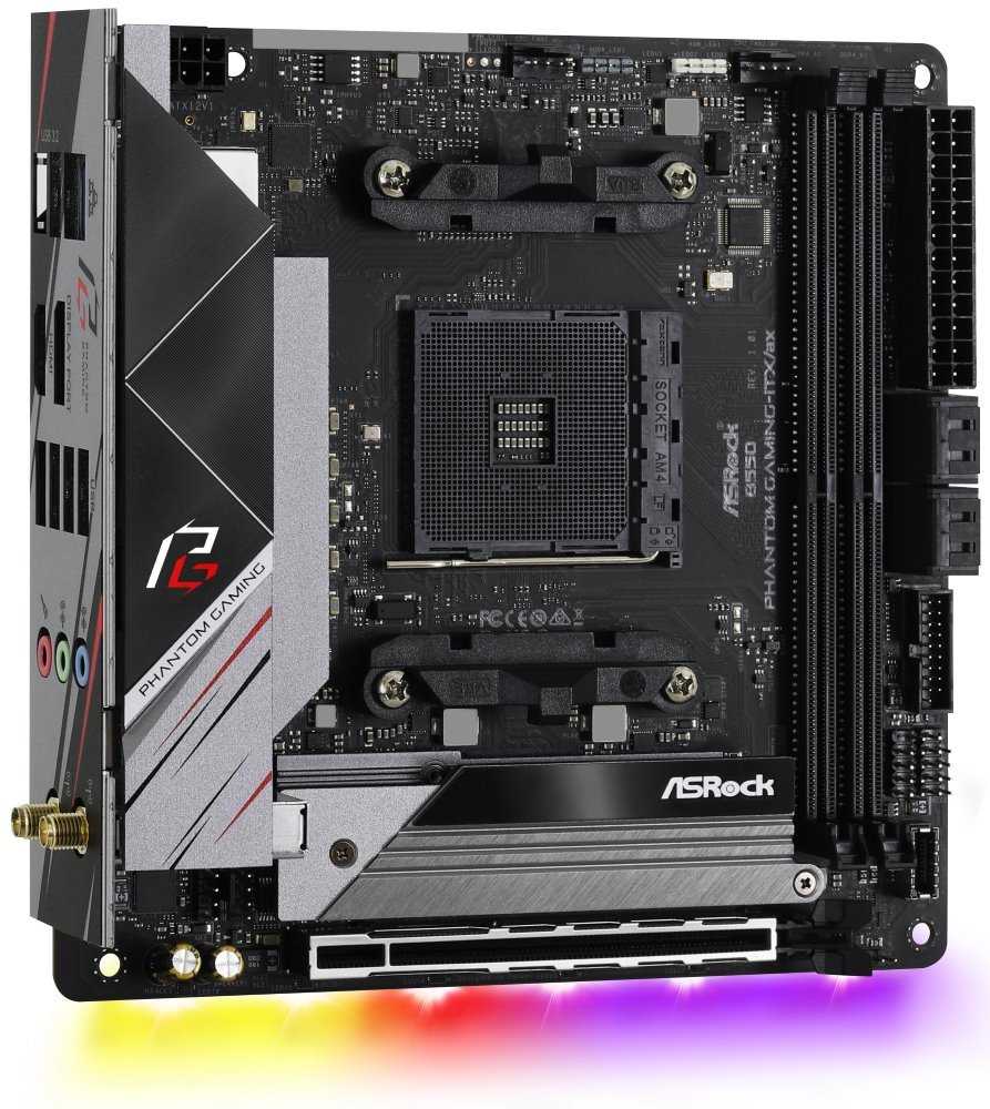 ASRock B550 Phantom Gaming-ITX/ax / AMD B550 / AM4 / 2x DDR4 DIMM / HDMI / DP / 2x M.2 / USB-C / WiFi / Mini-ITX