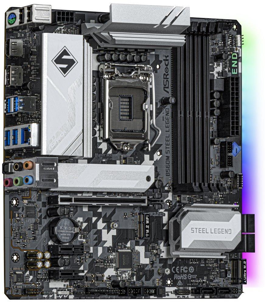 ASRock B560M STEEL LEGEND / LGA1200 / Intel B560 / 4x DDR4 / 2x M.2 / HDMI / DP / mATX
