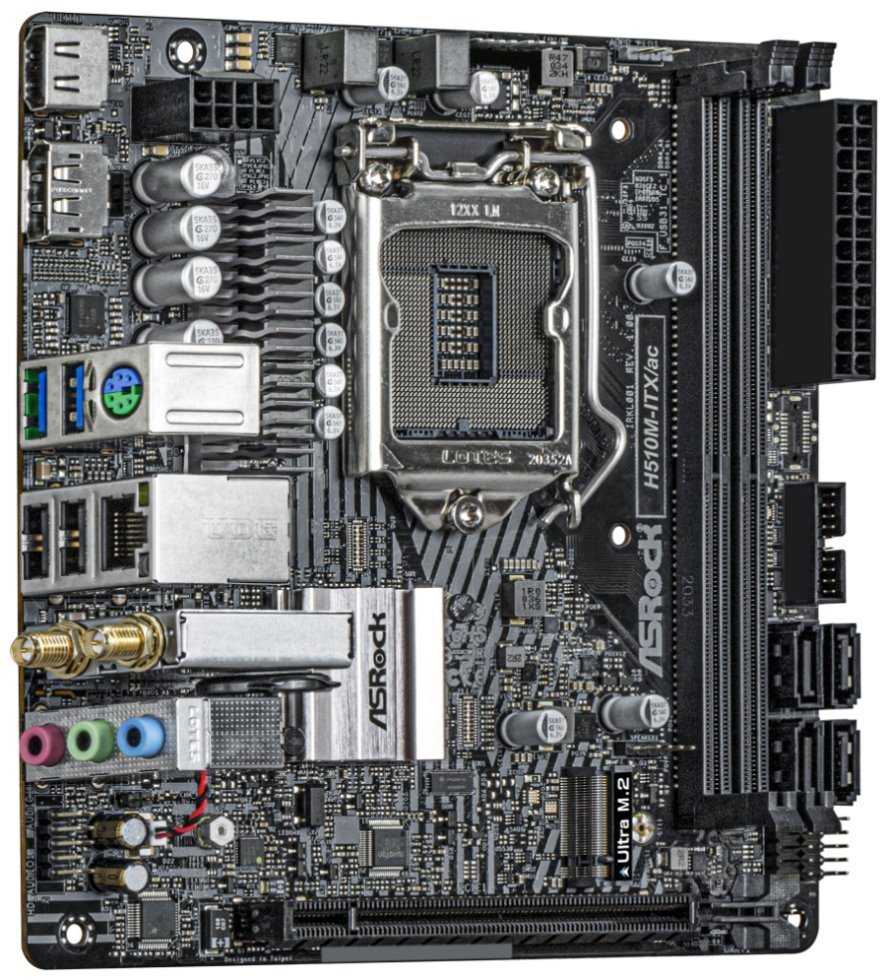 ASRockH510M-ITX/AC / LGA1200 / Intel H510 / 2x DDR4 DIMM / HDMI / DP / M.2 / WiFi / Mini-ITX