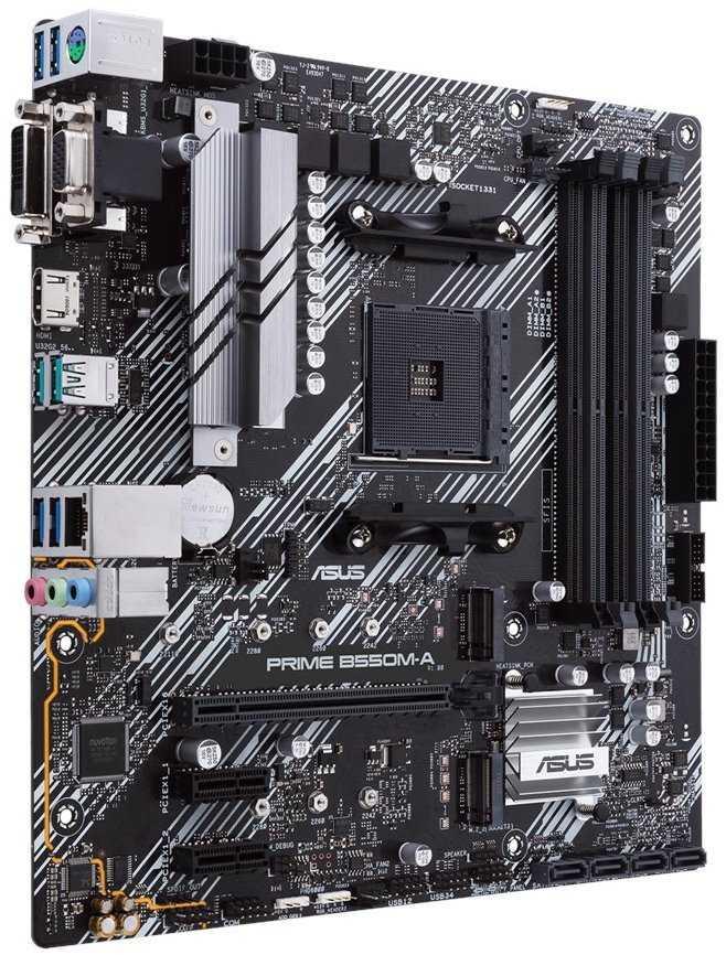 ASUS PRIME B550M-A / B550 / AM4 / 4x DDR4 DIMM / 2x M.2 / VGA / DVI / HDMI / mATX
