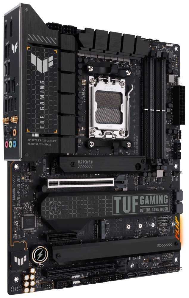 ASUS TUF GAMING X670E-PLUS WIFI / AMD X670 / AM5 / 4x DDR5 / 4x M.2 / HDMI / DP / USB-C / WiFi / ATX