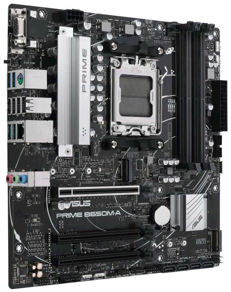 ASUS PRIME B650M-A / AMD B650 / AM5 / 4x DDR5 / 2x M.2 / VGA / HDMI / DP / mATX