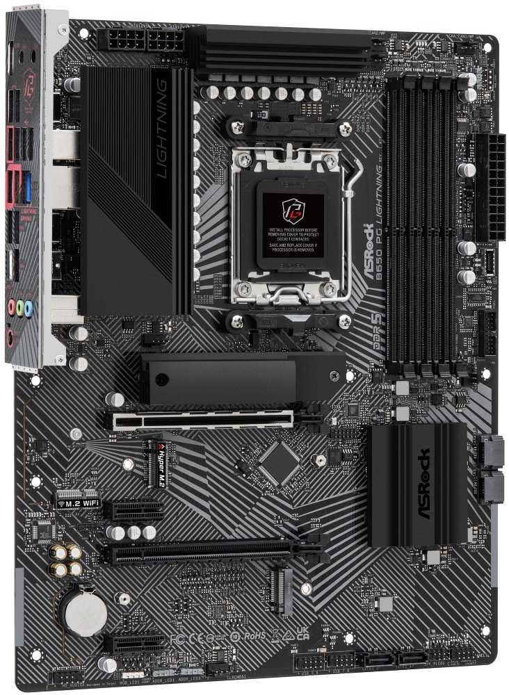 ASRock B650 PG Lightning / AMD B650 / AM5 / 4x DDR5 DIMM / 3x M.2 / HDMI / USB-C  / ATX