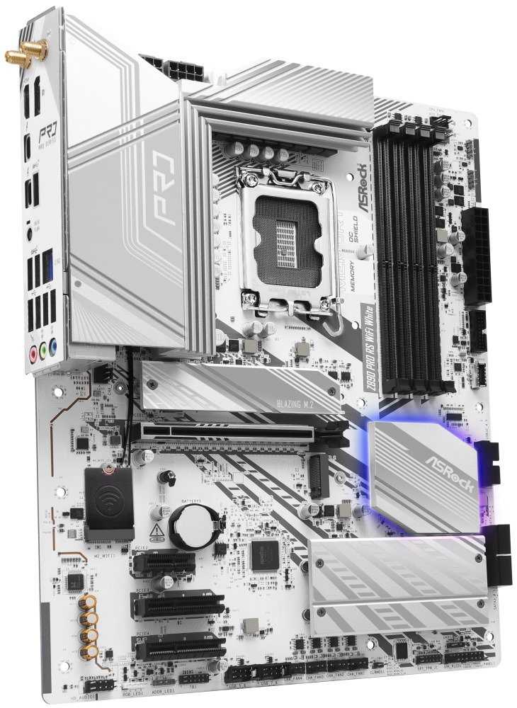 ASRock Z890 Pro RS WiFi White / Intel Z890 / LGA1851 / 4x DDR5 / 4x M.2 / HDMI / DP / 2x Thunderbolt 4 / WiFi / ATX