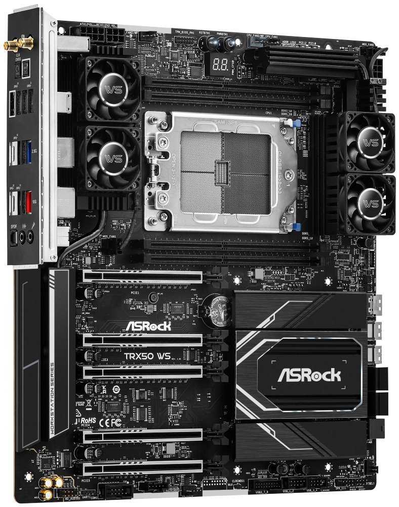 ASRock TRX50 WS / AMD TRX50 / 4x DDR5 DIMM ECC / 2x M.2 / 2x SlimSAS/ MCIO / USB-C / / WiFi / EATX
