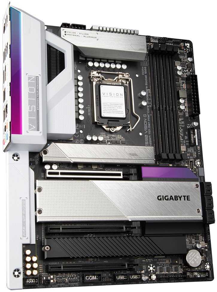 GIGABYTE Z590 VISION G / Intel Z590 / LGA1200 / 4x DDR4 / 4x M.2 / HDMI / DP / USB-C / ATX