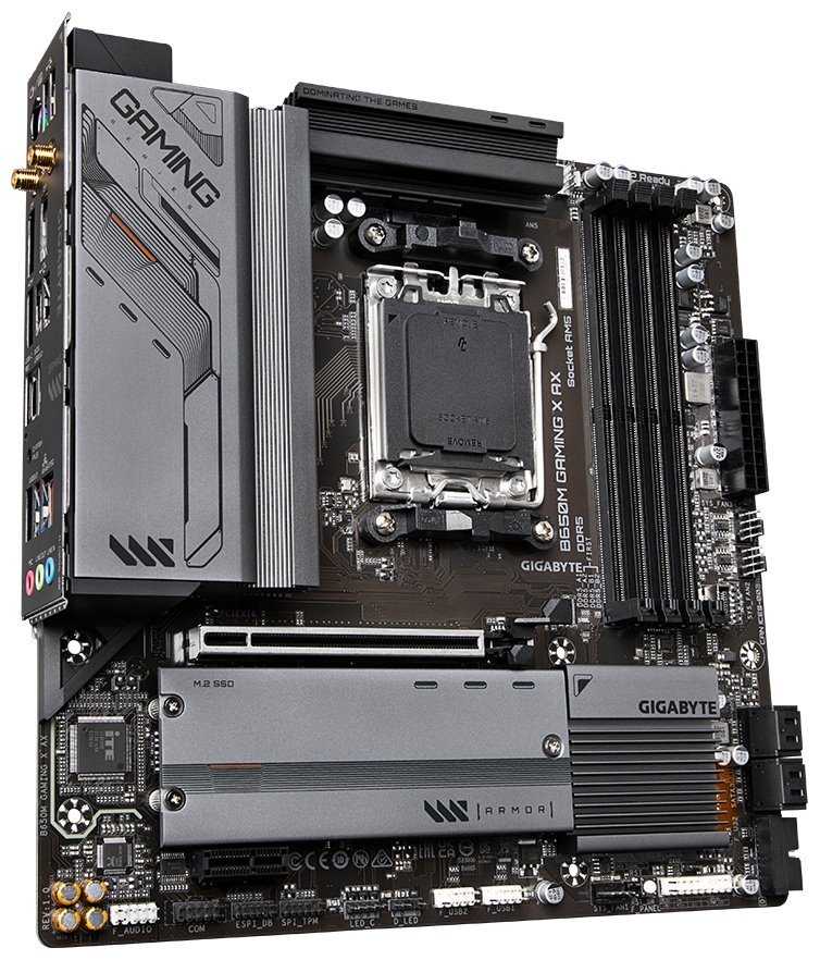 GIGABYTE B650M GAMING X AX / AMD B650 / AM5 / 4x DDR5 / 2x M.2 / HDMI / 2x DP / USB-C / Wi-Fi / mATX