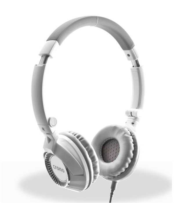 CRONO headset HM-54W Plus/ drátová sluchátka + mikrofon/ jack 3,5 mm/ 90 dB/ bílá-šedá