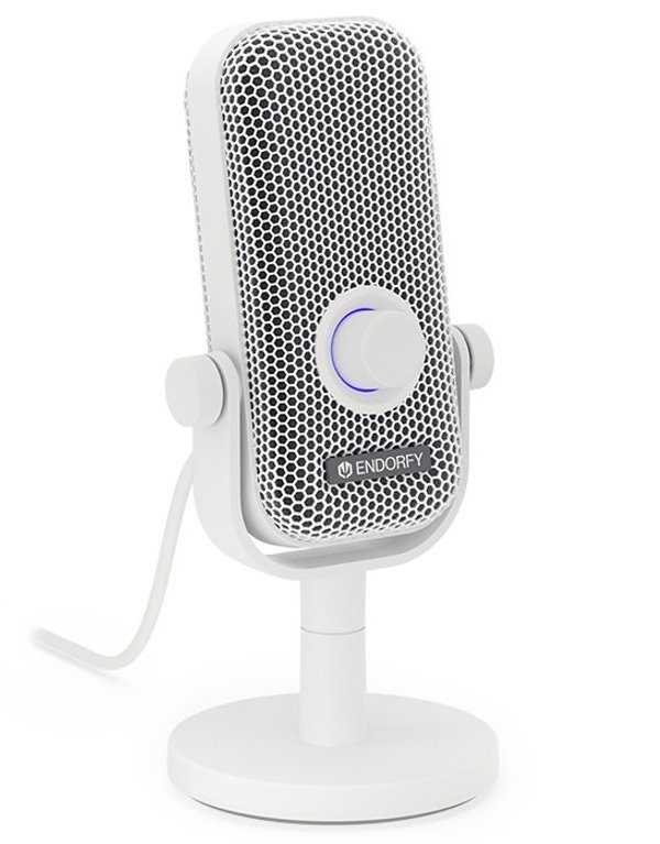 Endorfy mikrofon Solum Voice S Onyx White / drátový / pop-up filtr / RGB podsvícení / USB-C / bílý