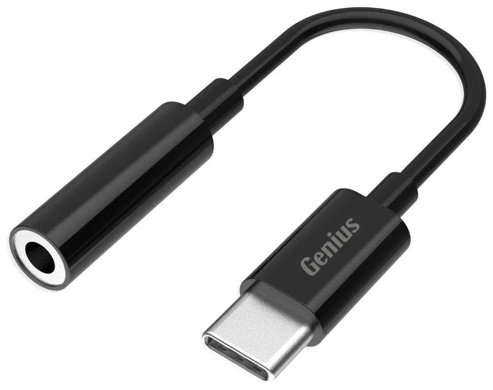 GENIUS ACC-C100 redukce z 3,5mm audio jack na USB-C, černá