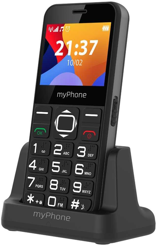 myPhone Halo 3 Senior černý s nabíjecím stojánkem   2,31" IPS / single SIM