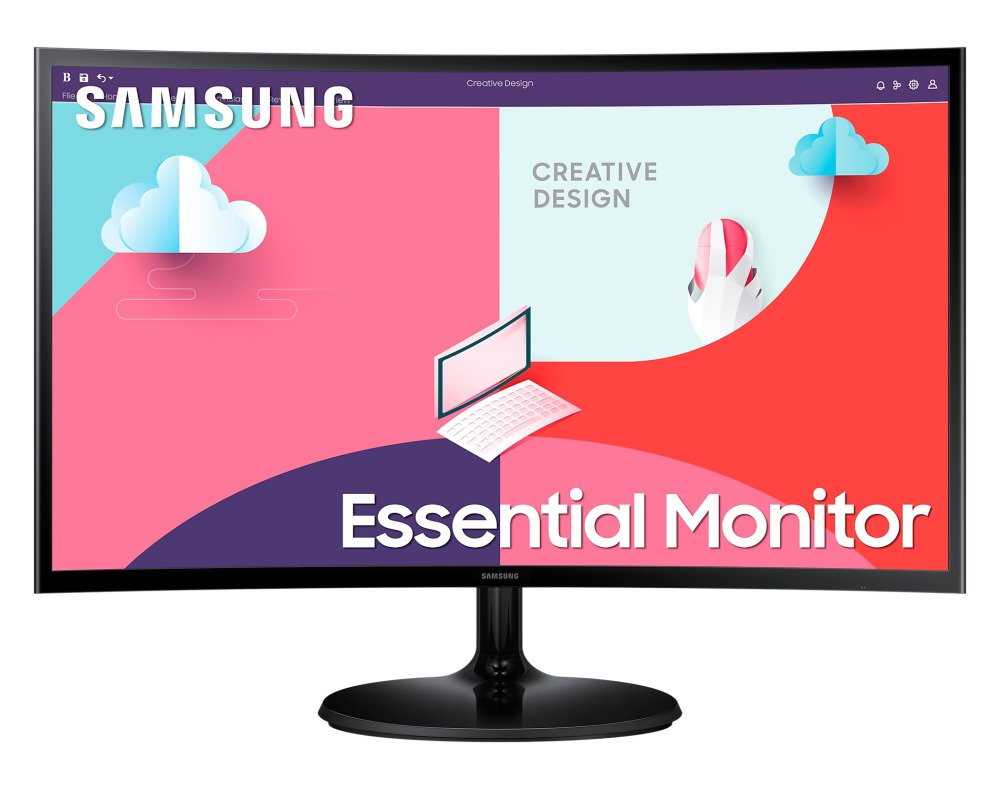 Samsung Essential S360C 27" / Prohnutý / FullHD 1920x1080 / VA / 4ms / 75Hz / Jack/VGA/HDMI/VESA