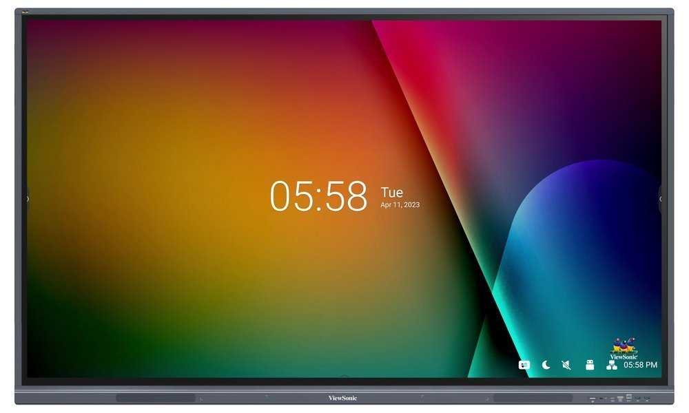 ViewSonic Flat Touch Display IFP6533-G/ 65"/ UHD/450nits, 5000:1, 8G RAM/128GB/HDMI/VGA/USB-C /RJ45 x2, RS232 x1, Grey