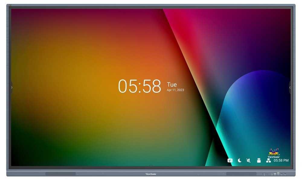 ViewSonic Flat Touch Display IFP7533-G/ 75"/ UHD/450nits, 5000:1, 8G RAM/128GB/HDMI/VGA/USB-C /RJ45 x2, RS232 x1, Grey