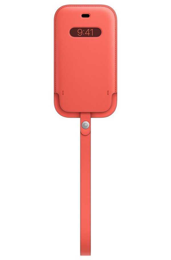 Apple iPhone 12 mini Leather Sleeve with MagSafe - Pink Citrus
