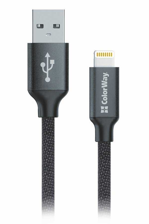 Colorway Datový Kabel USB/ Apple Lightning/ 2.1A/ 1m/ Černý