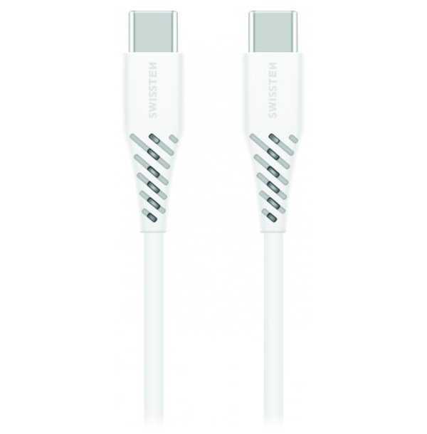 Swissten Datový Kabel TPE USB-C/USB-C Power delivery 5A (100W) 1,5 M bílý