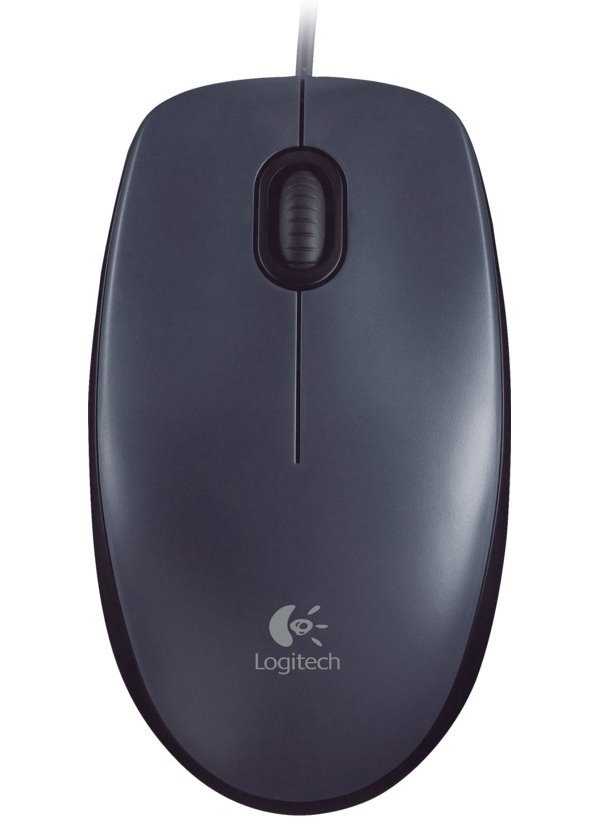 Logitech myš M100/ 3 tlačítka/ 1000dpi/ USB/ šedá