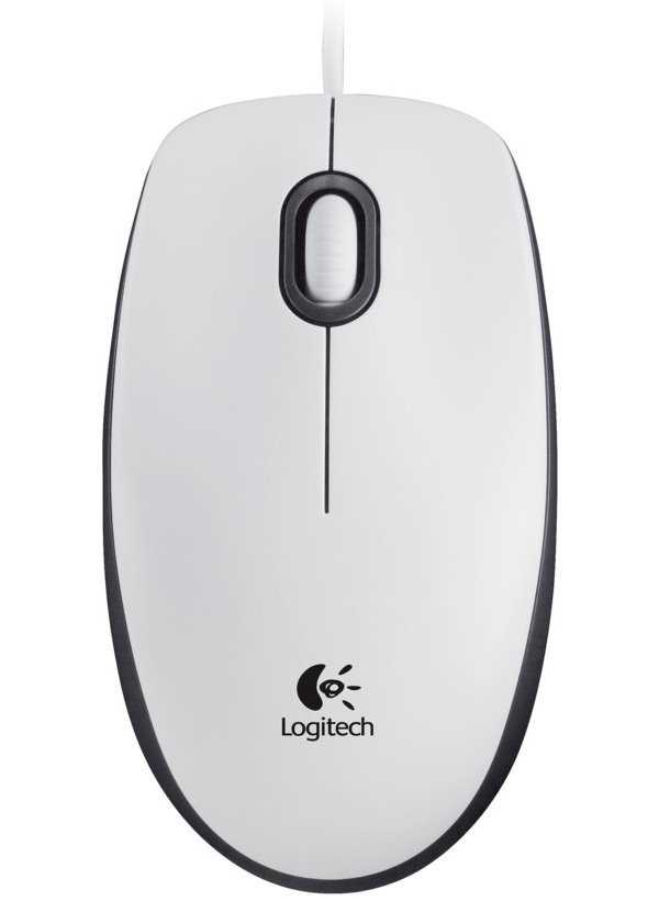 Logitech myš M100/ 3 tlačítka/ 1000dpi/ USB/ bílá