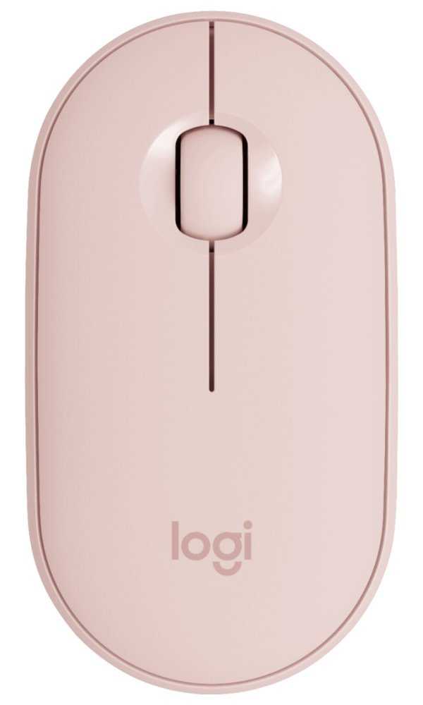 Logitech myš Pebble M350/ bezdrátová/ 3 tlačítka/ 1000dpi/ Bluetooth/ USB/ růžová