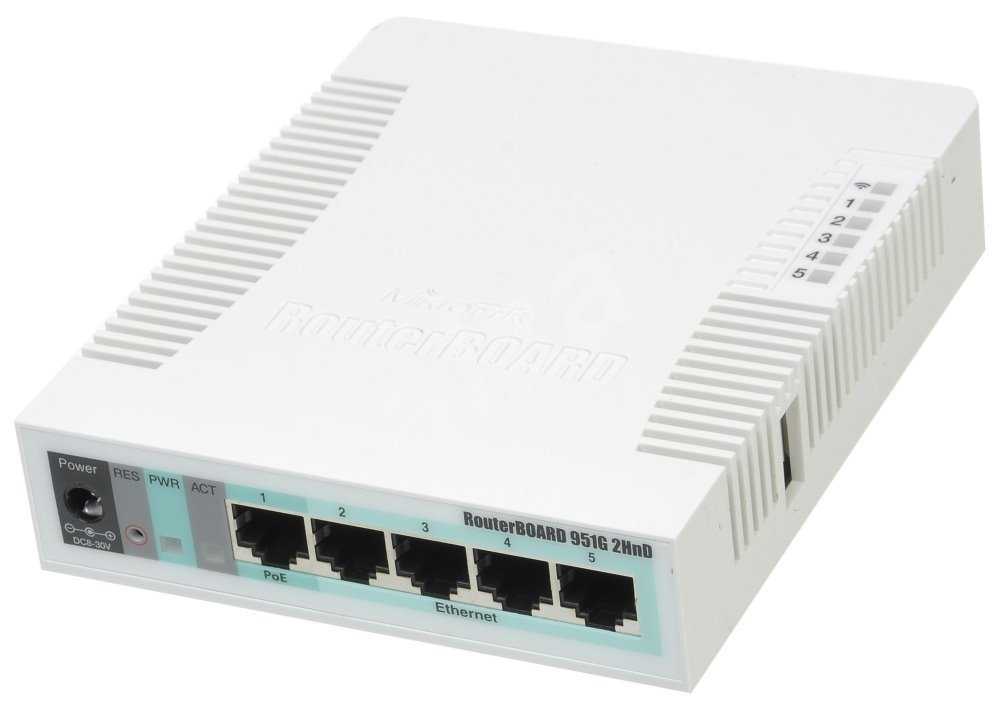 MikroTik RouterBOARD RB951G-2HnD/ 600 MHz/ 128MB RAM/ 802.11b/g/n/ 5x GLAN/ RouterOS L4/ vč. krytu a zdroje
