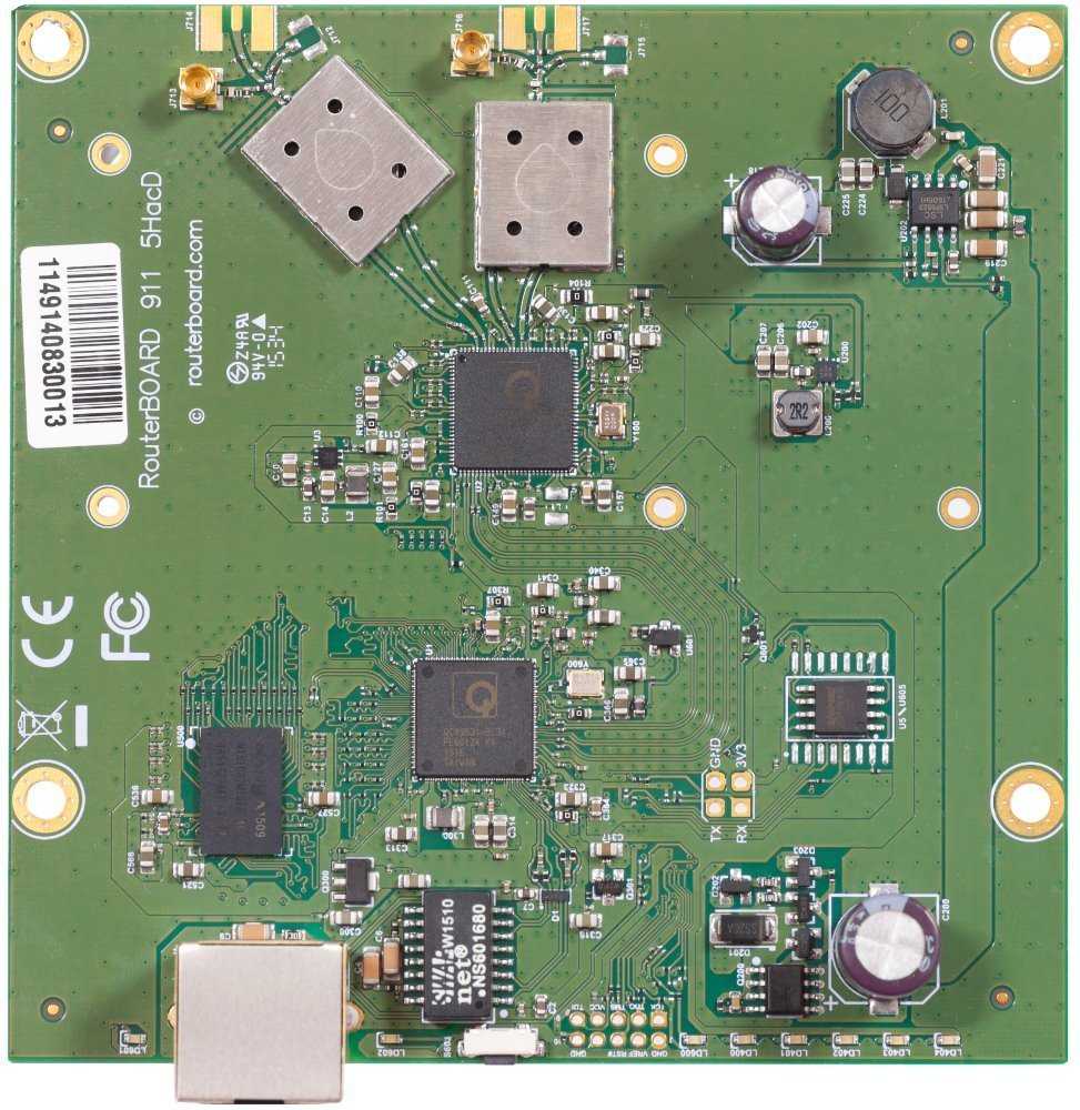 MikroTik RouterBOARD RB911-5HacD, 802.11a/n/ac, RouterOS L3, 1xLAN, 2xMMCX
