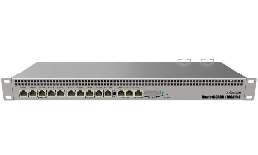 MikroTik RouterBOARD RB1100AHx4, 4x 1,4 GHz, 13x Gigabit LAN, Dual PSU, L6