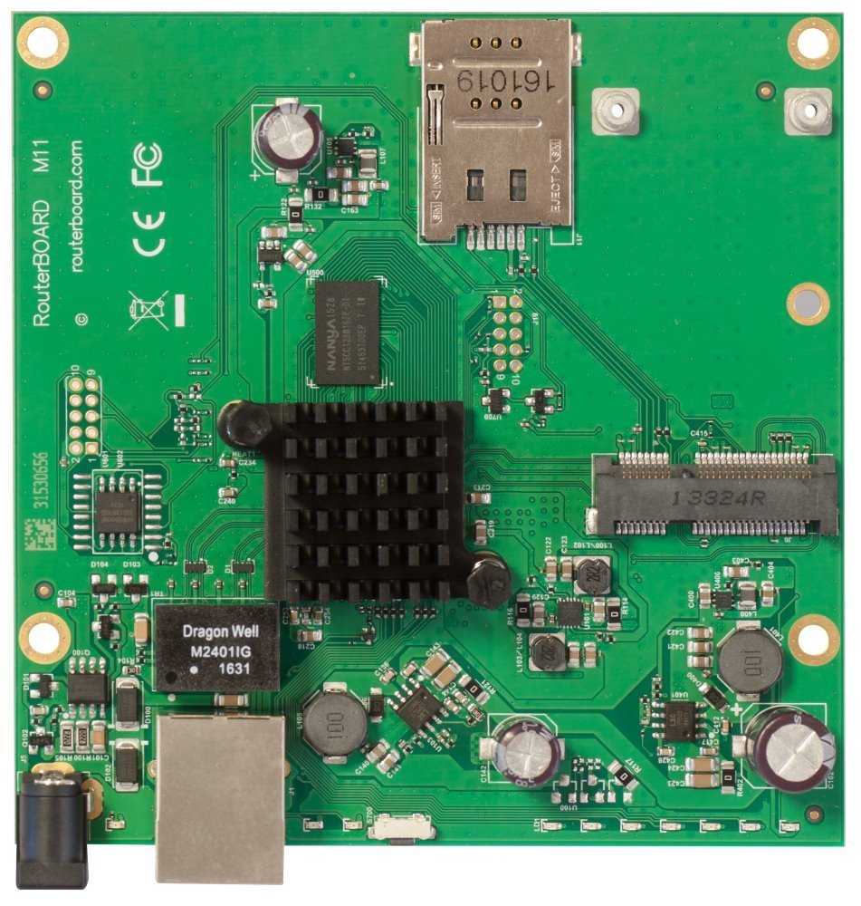 MikroTik RouterBOARD RBM11G 256MB RAM, 2x 880 MHz, 1x miniPCI-e, 1x SIM slot, 1x LAN, L4
