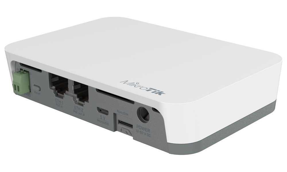 MikroTik KNOT IoT Gateway  CAT-M/NB, Bluetooth, 2x LAN, 1x SIM, microUSB, 2.4 GHz b/g/n, L4