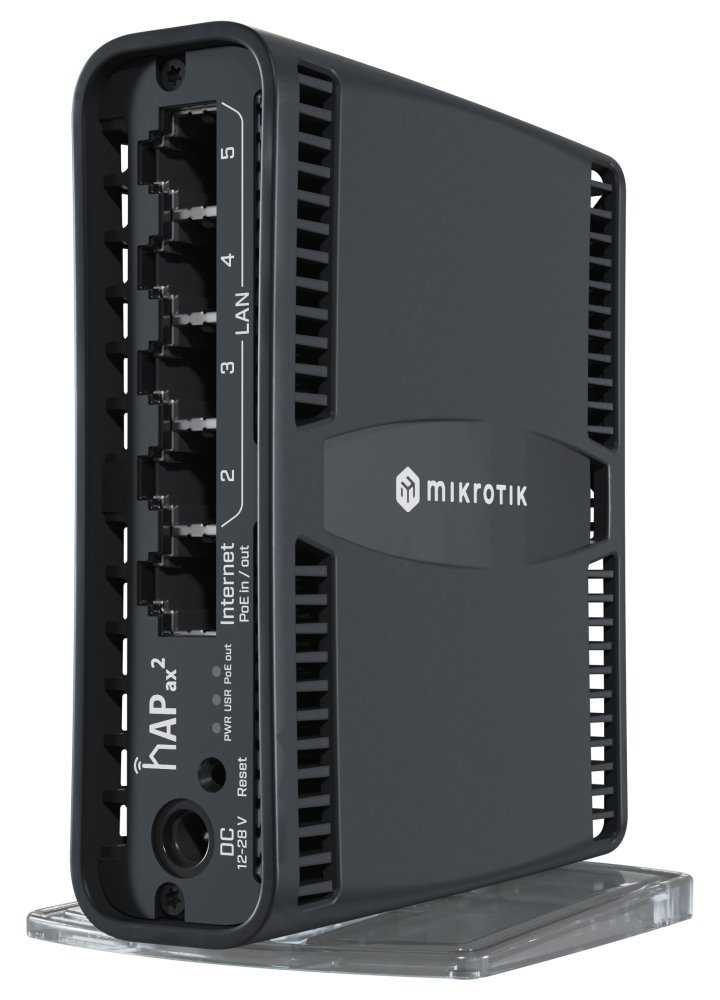 MikroTik hAP ax2, 5x GLAN, 2.4+5Ghz, 802.11b/g/n/ac/ax Wi-Fi 6, PoE in/out, ROS 7, L4,  PSU, indoor