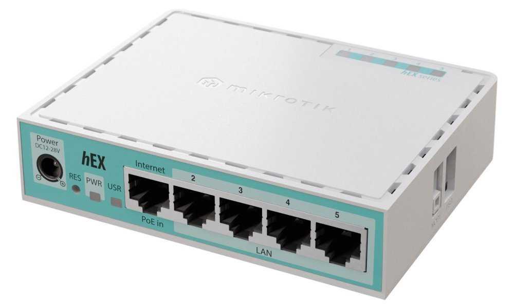 MikroTik E50UG hEX, 2x 950 MHz, 512 MB RAM, 5x GbE, L4