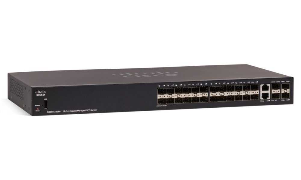 Cisco SG350-28SFP-K9-EU   switch, 26xSFP + 2x Combo SFP, L2/L3