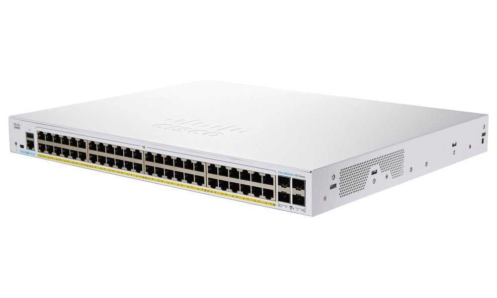 Cisco CBS350-48P-4X-EU 48-port GE Managed Switch, 48x GbE RJ-45, 4x 10G SFP+, PoE+ 370W
