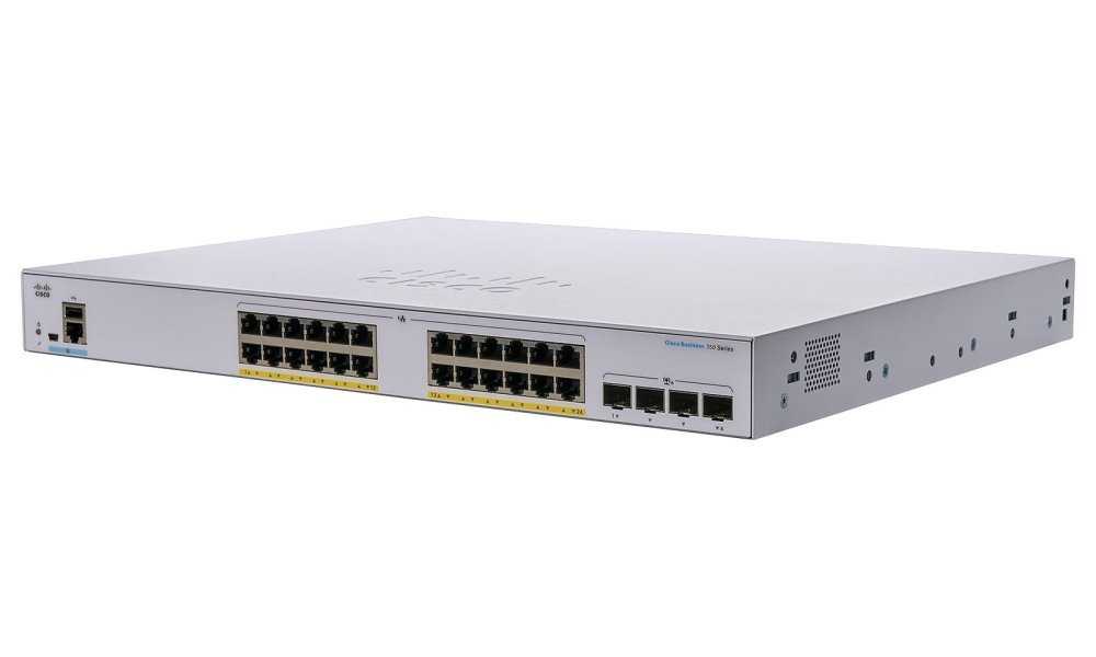 Cisco CBS350-24P-4X-EU 24-port GE Managed Switch, 24x GbE RJ-45, 4x 10G SFP+, PoE+ 195W
