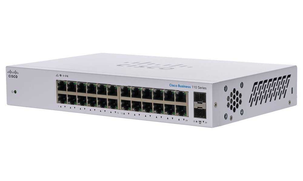 Cisco CBS110-24T-EU 24-port GE Unmanaged Switch, 2x 1G SFP Shared