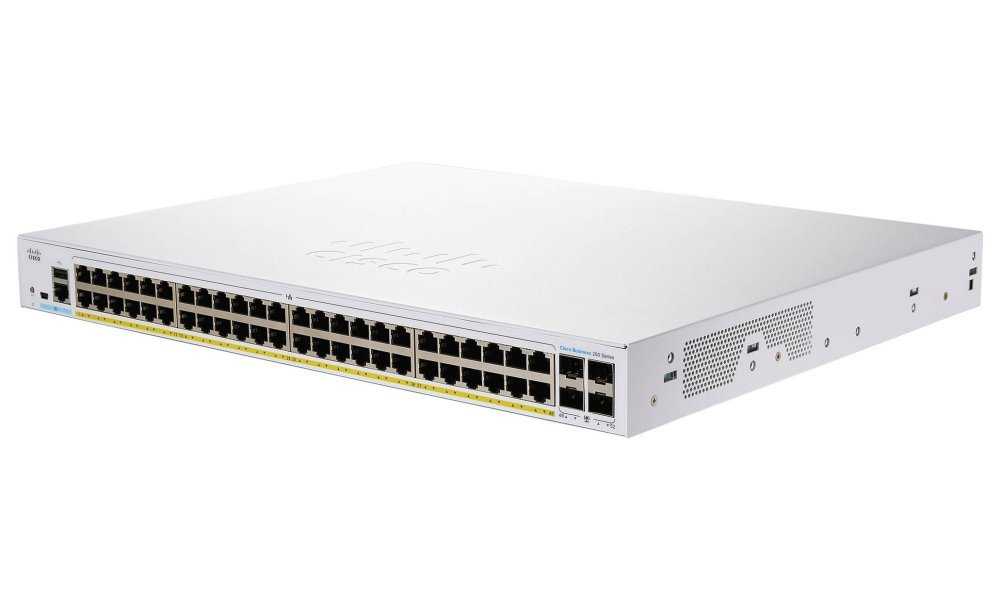 Cisco CBS250-48PP-4G-EU 48-port GE Smart Switch, 48x GbE RJ-45, 4x 1G SFP, PoE+ 195W