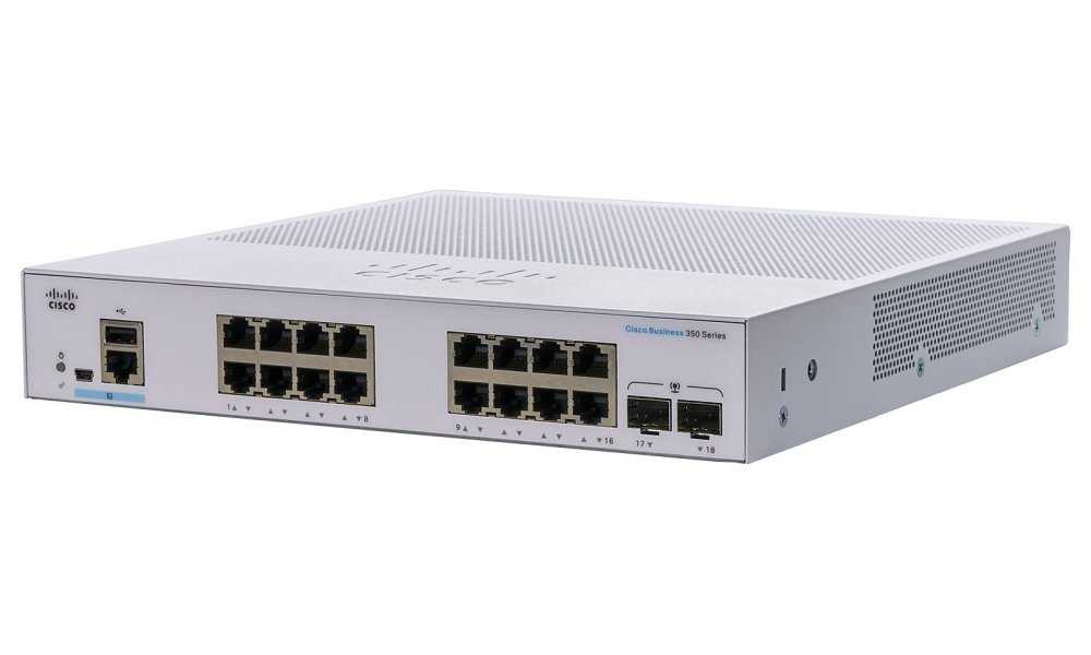 Cisco CBS350-16T-2G-EU 16-port GE Managed Switch, 16x GbE RJ-45, 2x 1G SFP