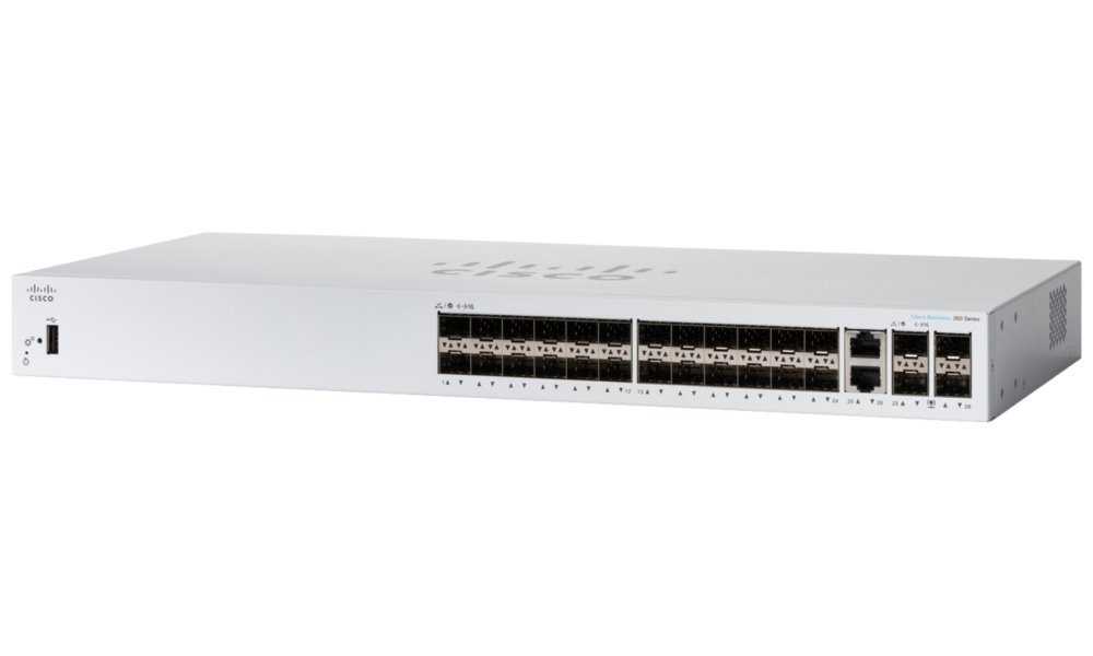 Cisco CBS350-24S-4G-EU   24xGbE SFP Slots, 2xGbE combo + 2xSFP, fanless