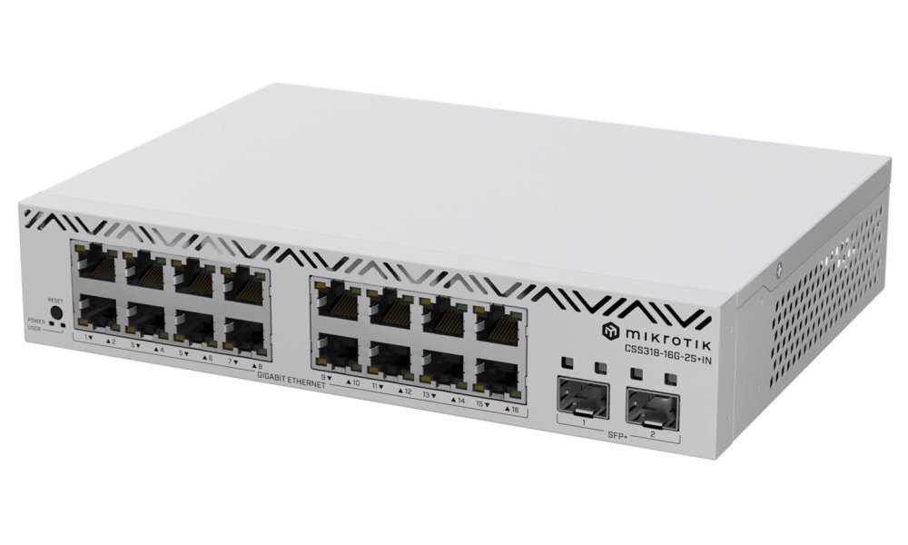 Mikrotik managed Switch CSS318-16G-2S+IN 16x GbE, 2x SFP+, SwOS