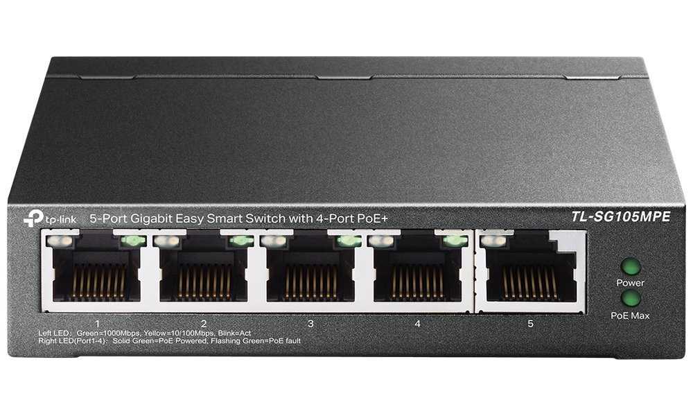 TP-Link TL-SG105MPE Easy Smart Switch, 5x GLAN, 4x PoE+, 120W