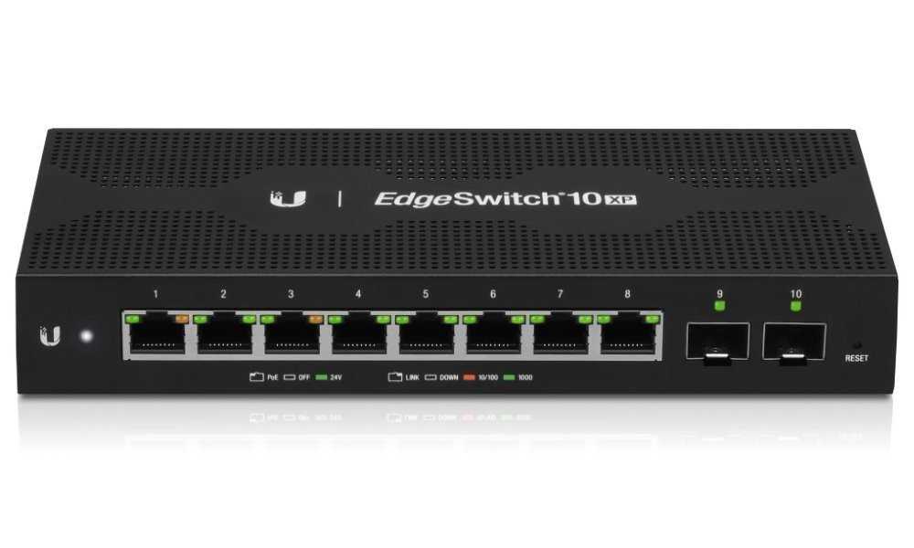 Ubiquiti Edge Switch 10XP, 8-port Gigabit Ethernet, 2x SFP, 8x PoE Out 24V