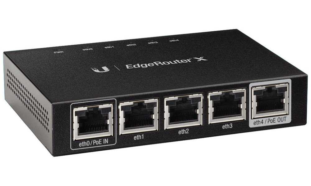 Ubiquiti EdgeRouter X - 5x GbE port, 1x PoE In 24V, 1x PoE Out 24V