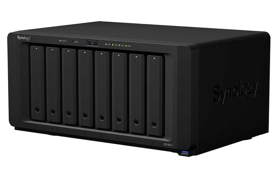 Synology DS1821+   8x SATA, 4GB RAM, 2x M.2, 4x USB3.0, 2x eSATA, 4x Gb LAN, 1x PCIe