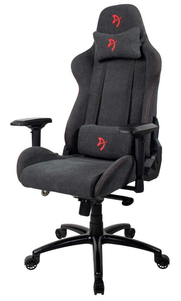 AROZZI herní židle VERONA Signature Soft Fabric/ látkový povrch/ černá/ červené logo
