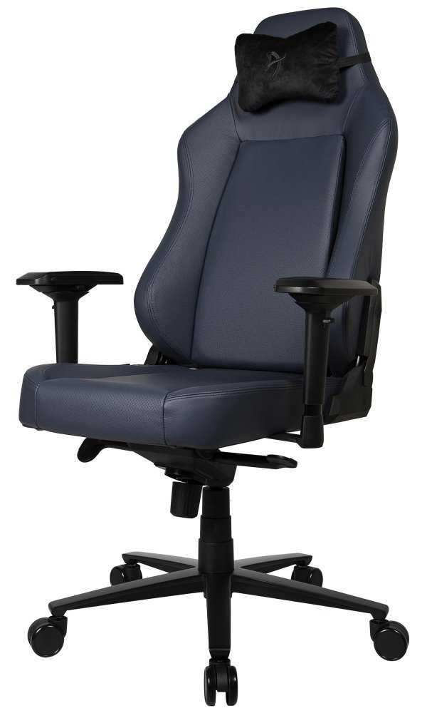 AROZZI herní židle PRIMO Full Premium Leather Ocean/ 100% přírodní italská kůže/ tmavě šedomodrá