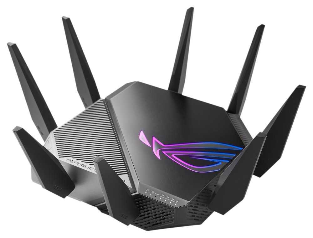 ASUS ROG Rapture GT-AXE11000 Triple-Band Wireless AXE11000 Router, WiFi 6E, 1x 2.5G LAN/WAN, 4x GbE LAN, 1x WAN, 2x USB