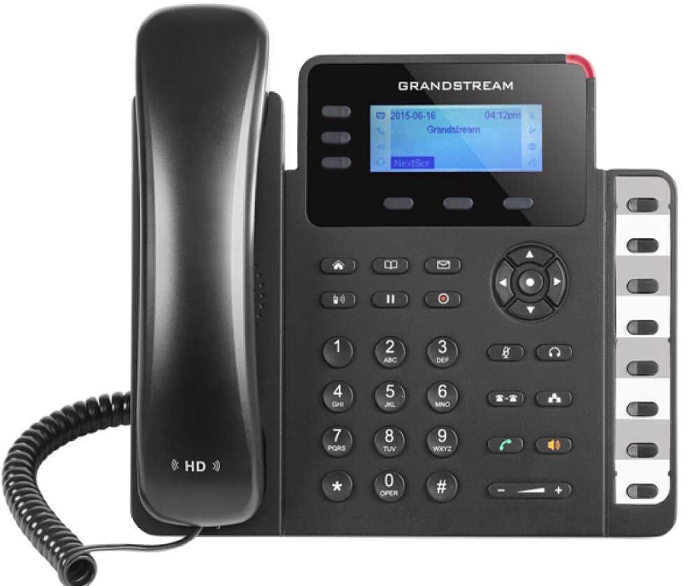 Grandstream GXP1628 VoIP telefon - 2x SIP účet, HD audio, 3 prog.tl.+8 předvoleb, switch 2xLAN 1000Mbps, PoE