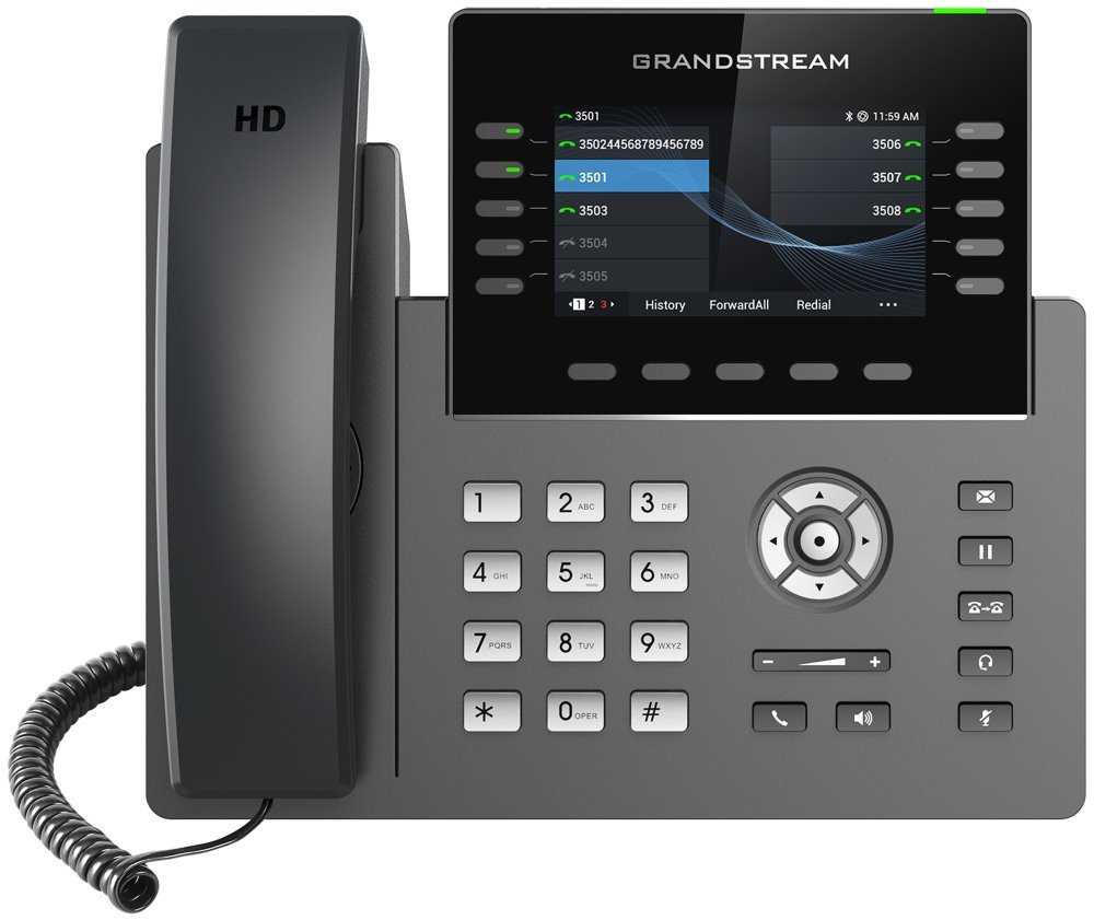 Grandstream GRP2615/ VoIP telefon/ barevný display/ 5x SIP/ 2x Gbit LAN/ 1x USB/ WiFi, BT/ PoE